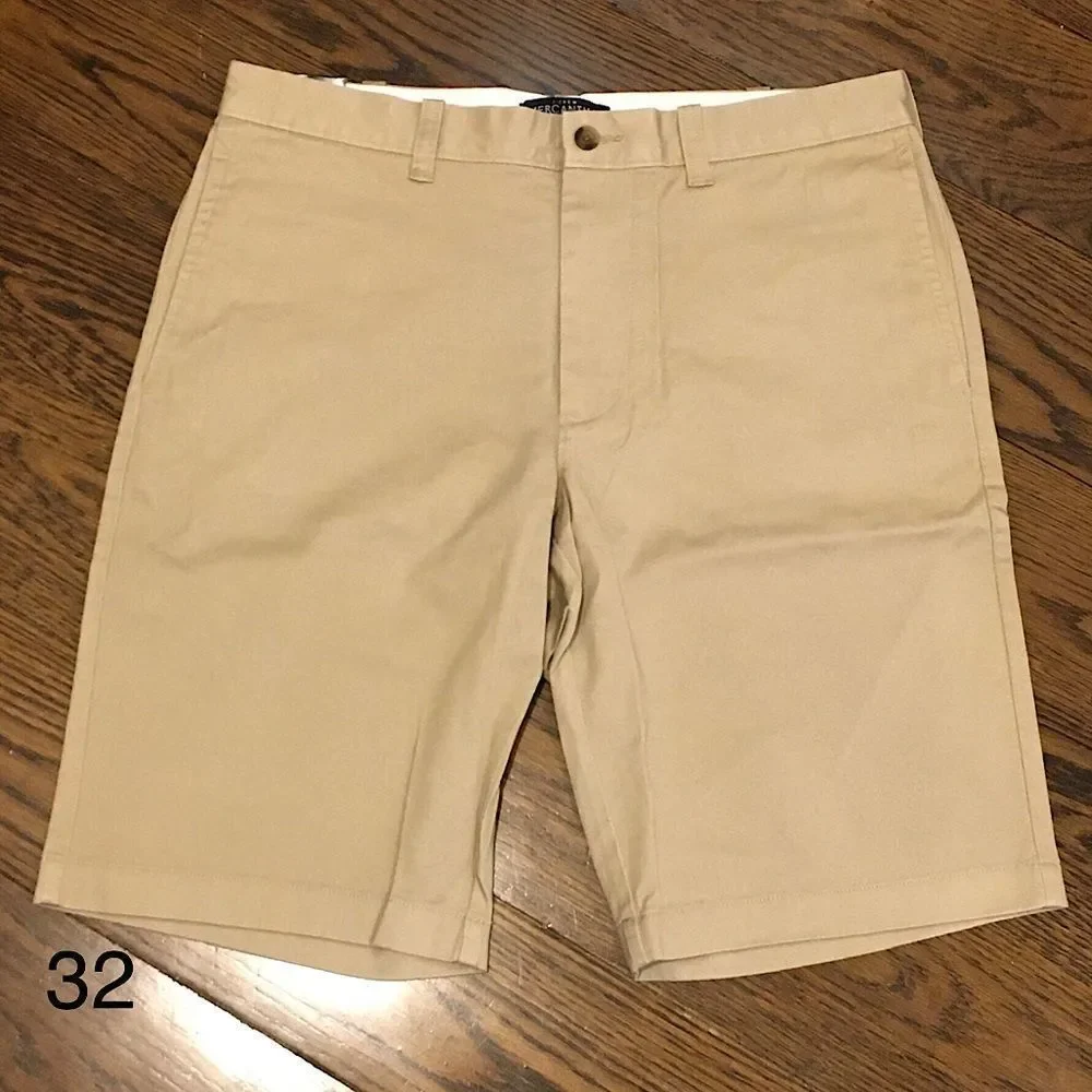 J. CREW Mercantile Flex Flat Front Khaki Shorts 32 - Picture 13 of 13
